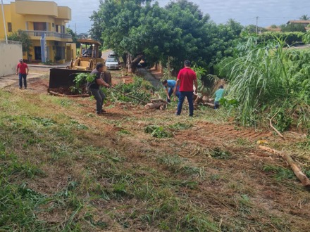 Prefeitura limpa margens do Córrego dos Buritis