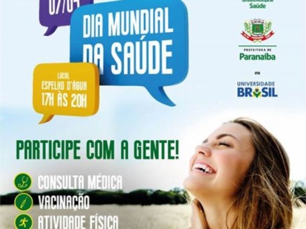Dia Mundial da Sa�de ser� comemorado com atividades no Parque Espelho d Agua