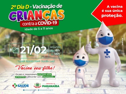 2º Dia D de Vacinação de Crianças contra a Covid-19 será nesta segunda-feira