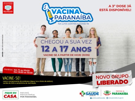 Adolescentes de 12 à 17 anos já podem receber 3ª dose de vacina contra a Covid-19
