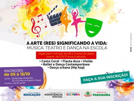 Abertas as inscrições para instrumentos musicais, canto e dança
