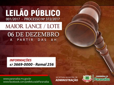 Prefeitura far� leil�o de bens inserv�veis