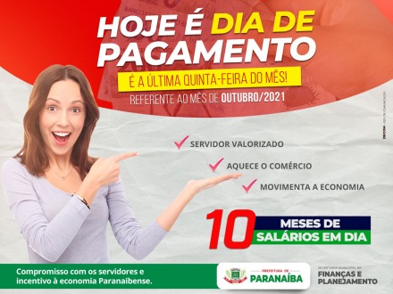 Servidores de Paranaíba receberam salário de outubro no Dia do Servidor Público