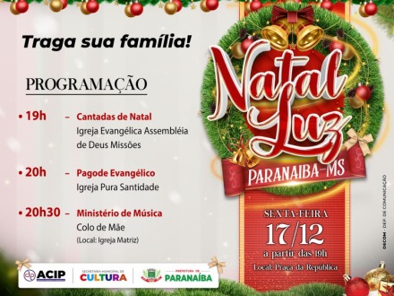 Apresentações Religiosas fazem parte do “Natal Luz” nesta sexta-feira