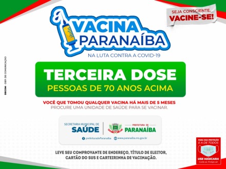 Vacinação: D3 começa a ser liberada esta semana para pessoas com 70 anos acima