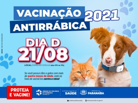 Dia D da vacinação antirrábica será neste sábado
