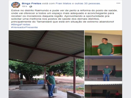 ‘Adequado e aconchegante’, diz Binga sobre reforma de posto de saúde rural