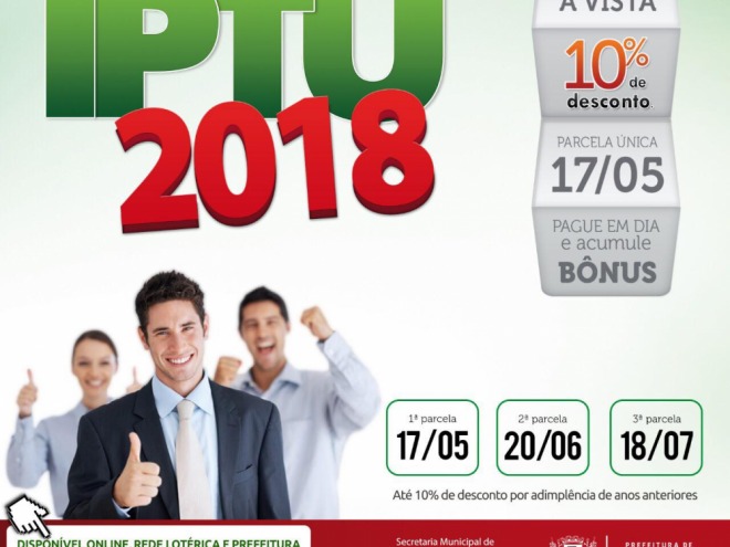 Primeira parcela do IPTU vence nesta semana