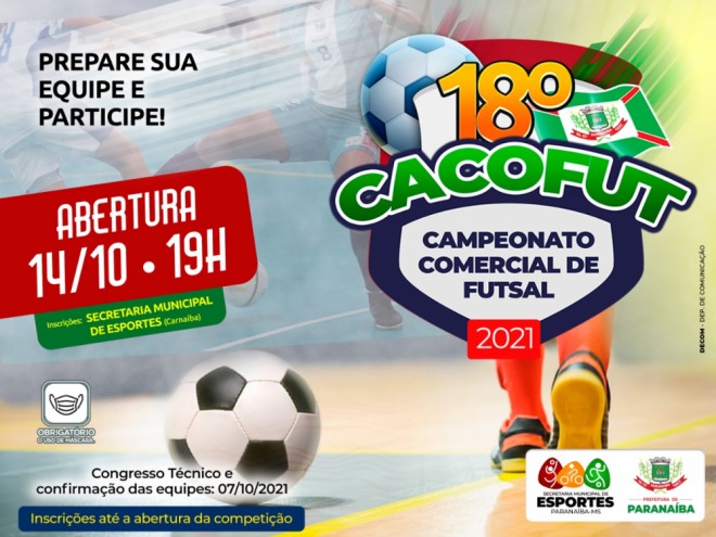 Iniciaram as inscrições para o 18º Cacofut 2021 