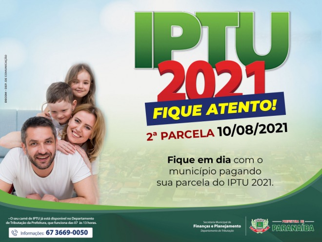 Segunda parcela do IPTU 2021 vence amanhã