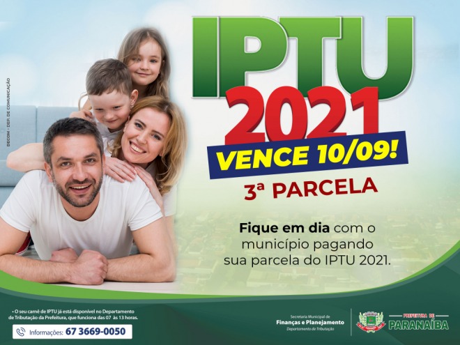 IPTU 2021: Última parcela vence amanhã IPTU 2021: Última parcela vence amanhã