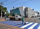Prefeitura realiza pintura de faixas de tr�nsito no Centro